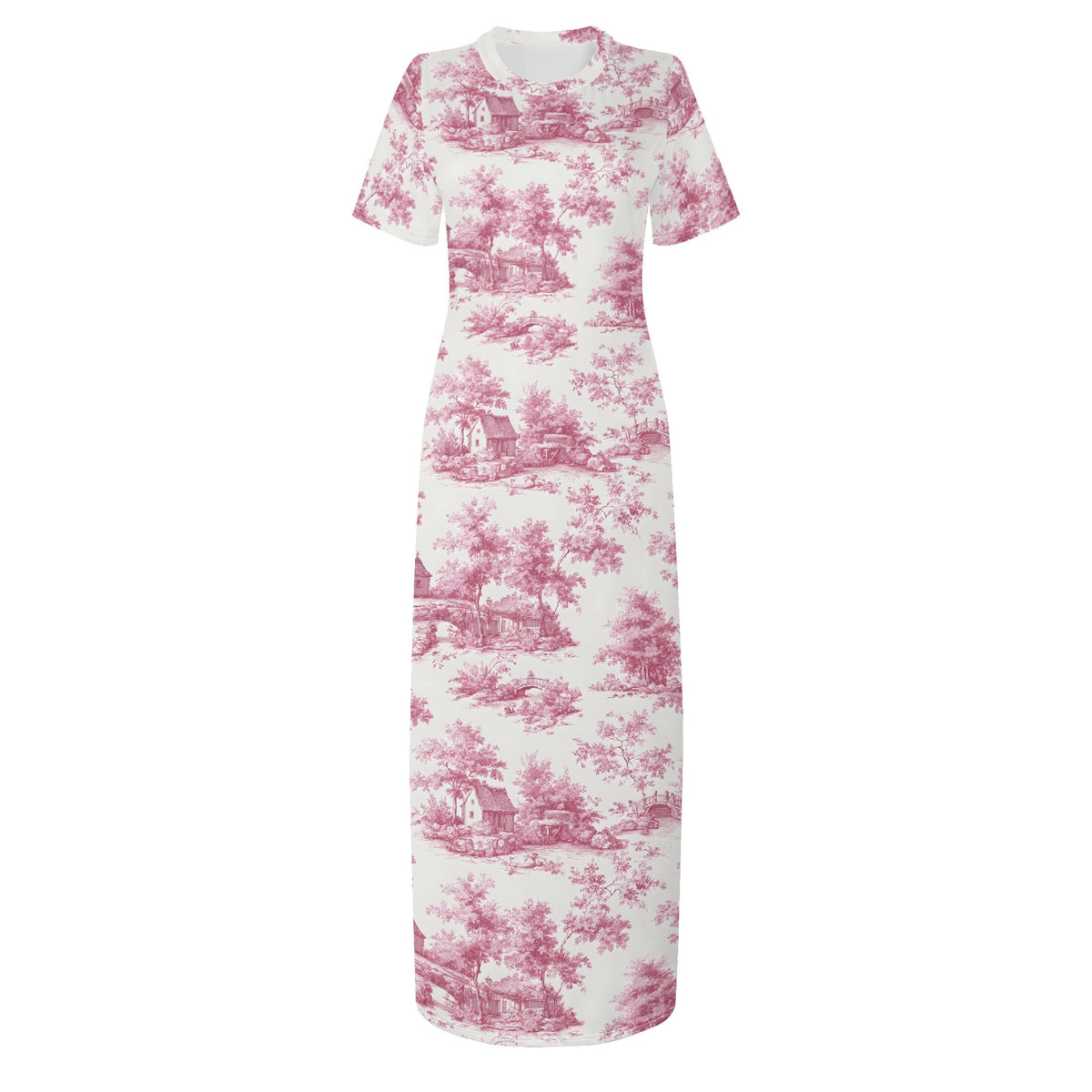 pink-french-toile-de-jouy-v4-bodycon-maxi-dress-long-dress-jlr-design-jlr-design-de-3 - JLR Design