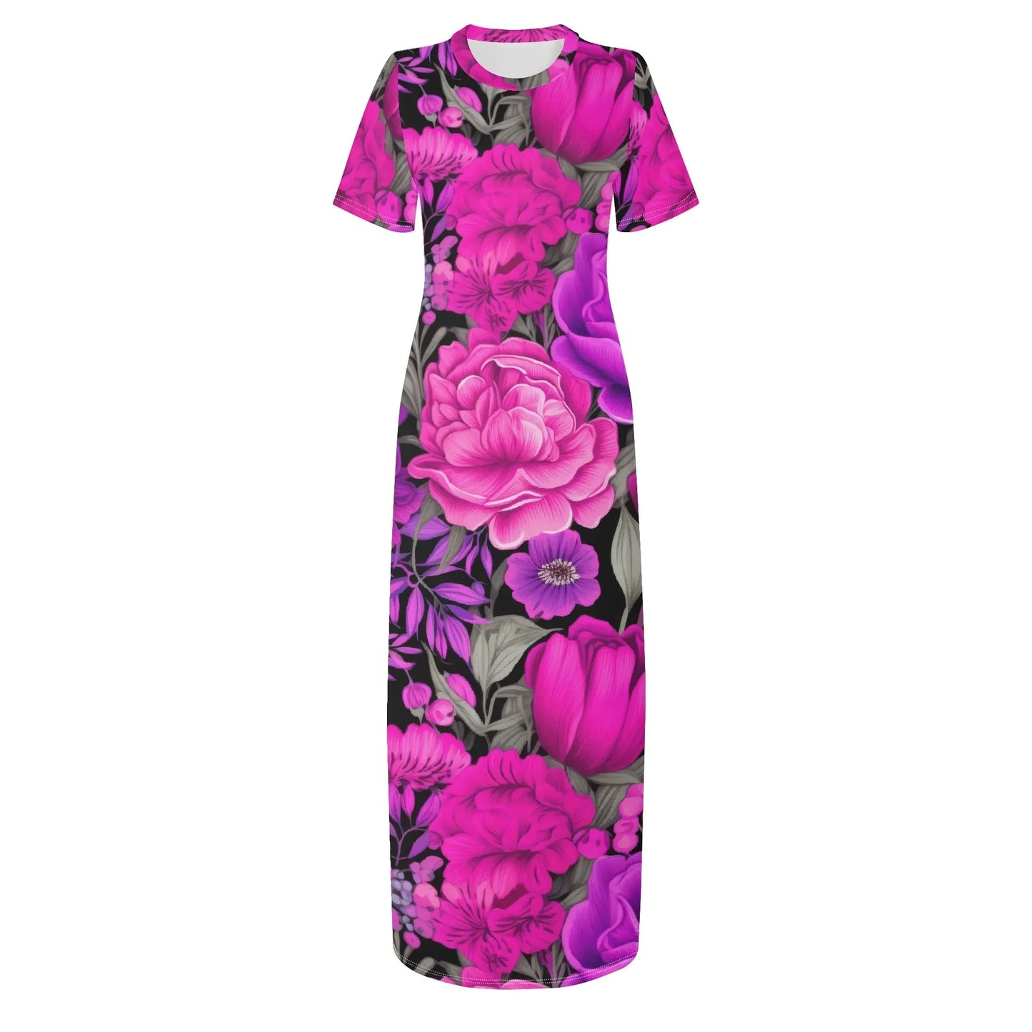 pink-garden-short-sleeve-long-dress-long-dress-jlr-design-3 - JLR Design