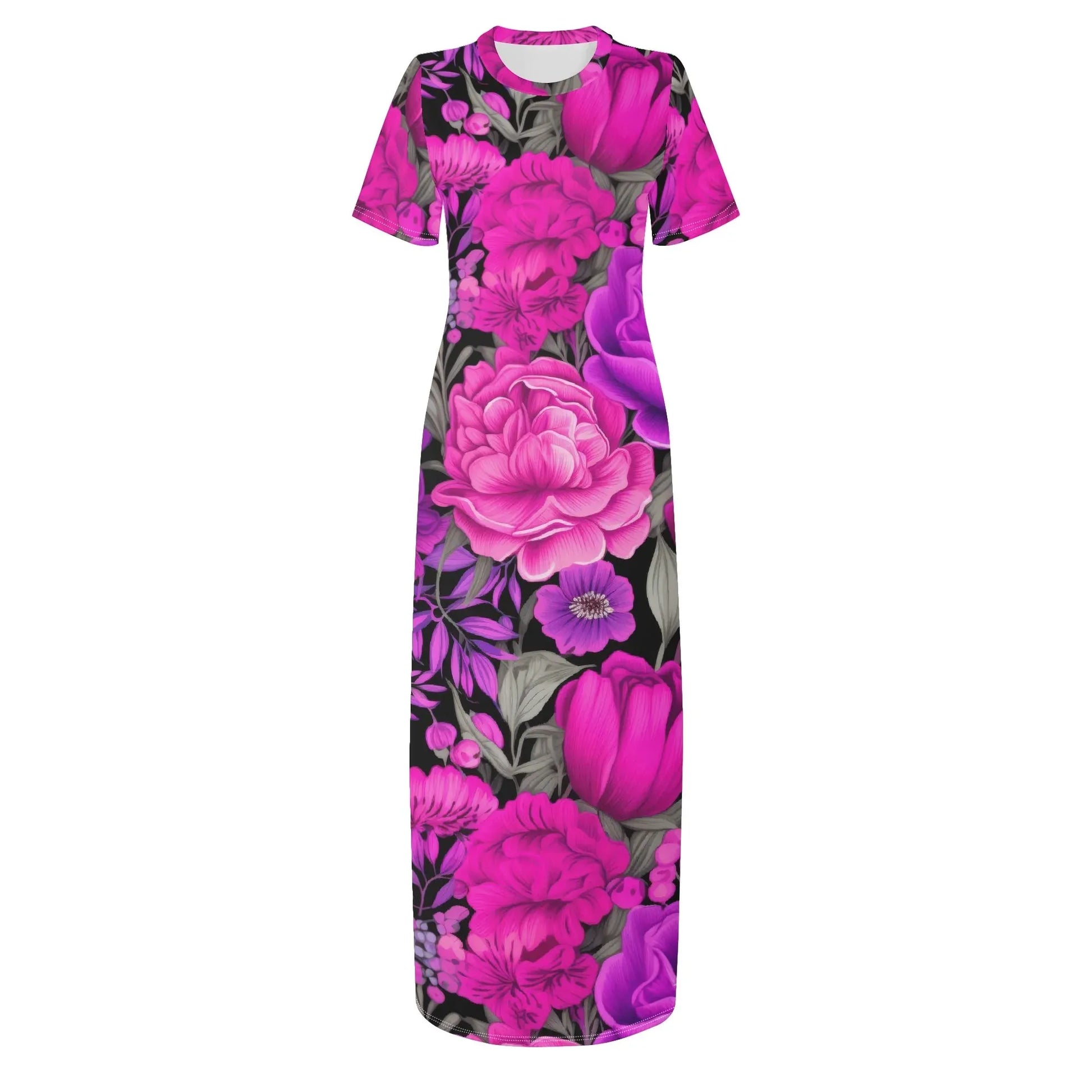 pink-garden-short-sleeve-long-dress-long-dress-jlr-design-3 - JLR Design