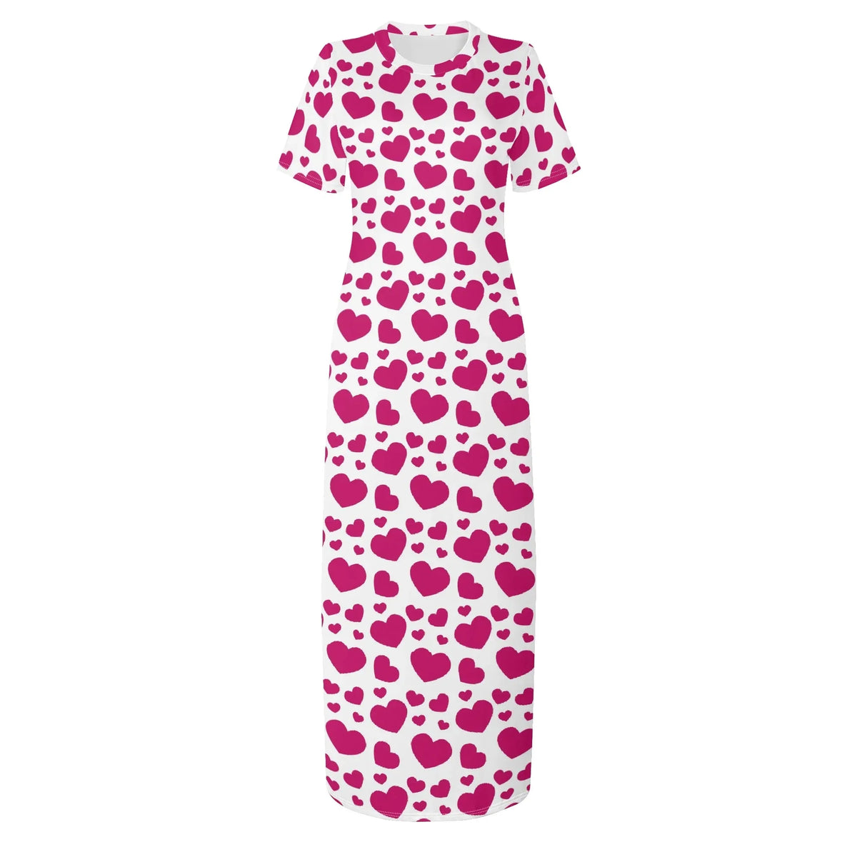 pink-hearts-bodycon-maxi-dress-long-dress-jlr-design-jlr-design-de-3 - JLR Design