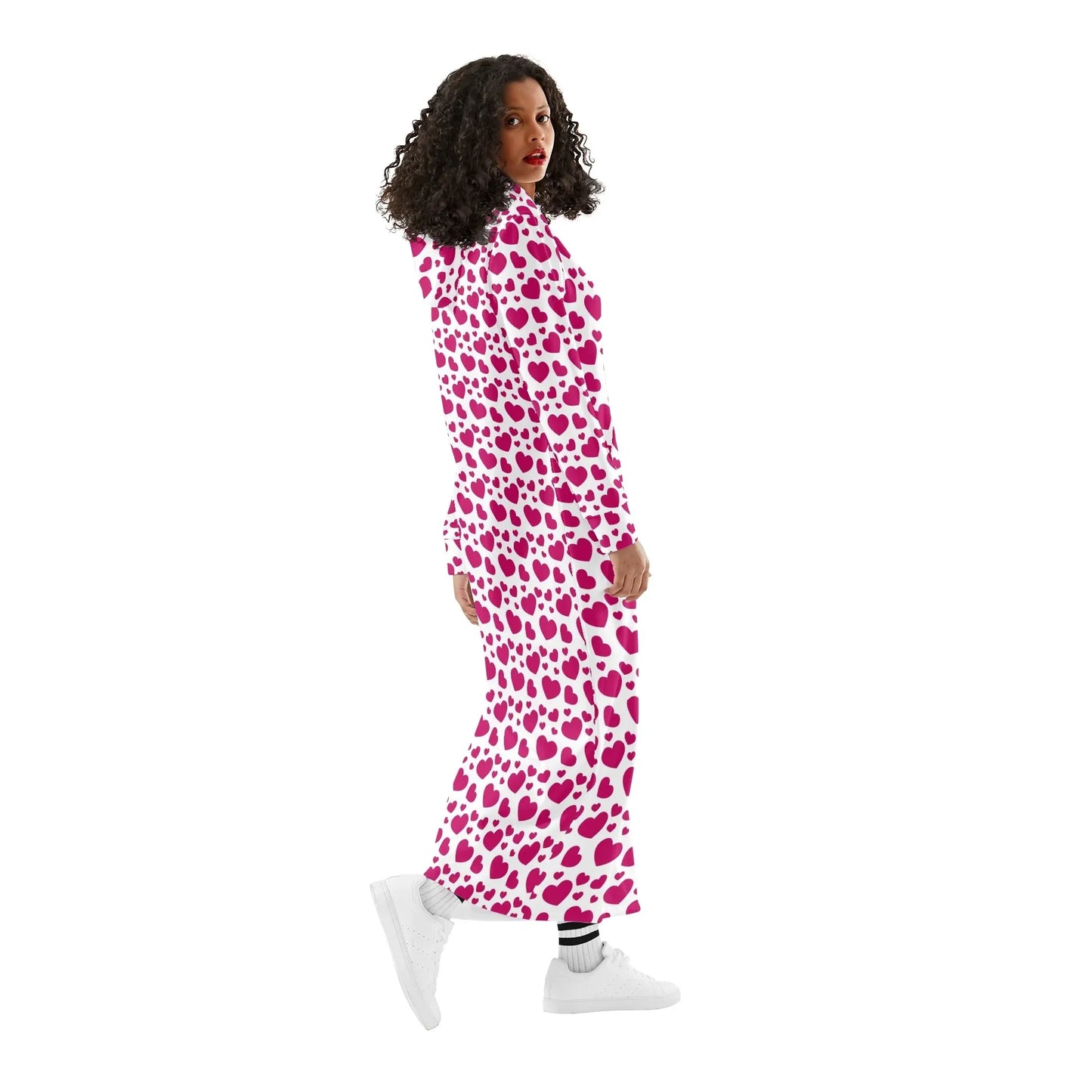 pink-hearts-damen-maxi-hoodiekleid-knochellanges-kapuzenkleid-aus-weich-angerautem-fleece-hoodiekleid-jlr-design-3 - JLR Design