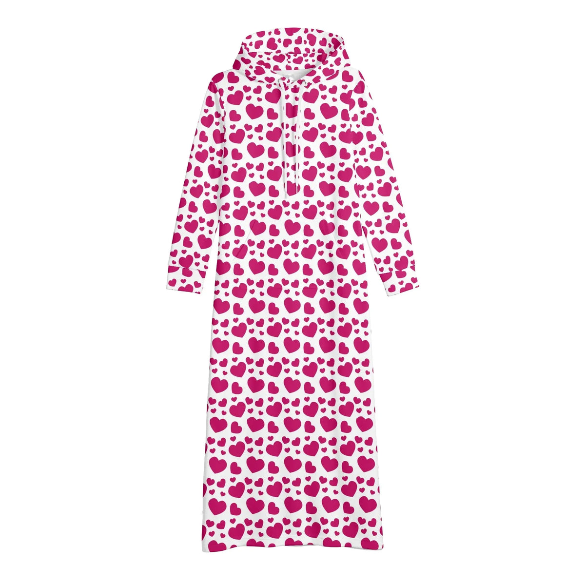 pink-hearts-damen-maxi-hoodiekleid-knochellanges-kapuzenkleid-aus-weich-angerautem-fleece-hoodiekleid-jlr-design-jlr-design-de-4 - JLR Design