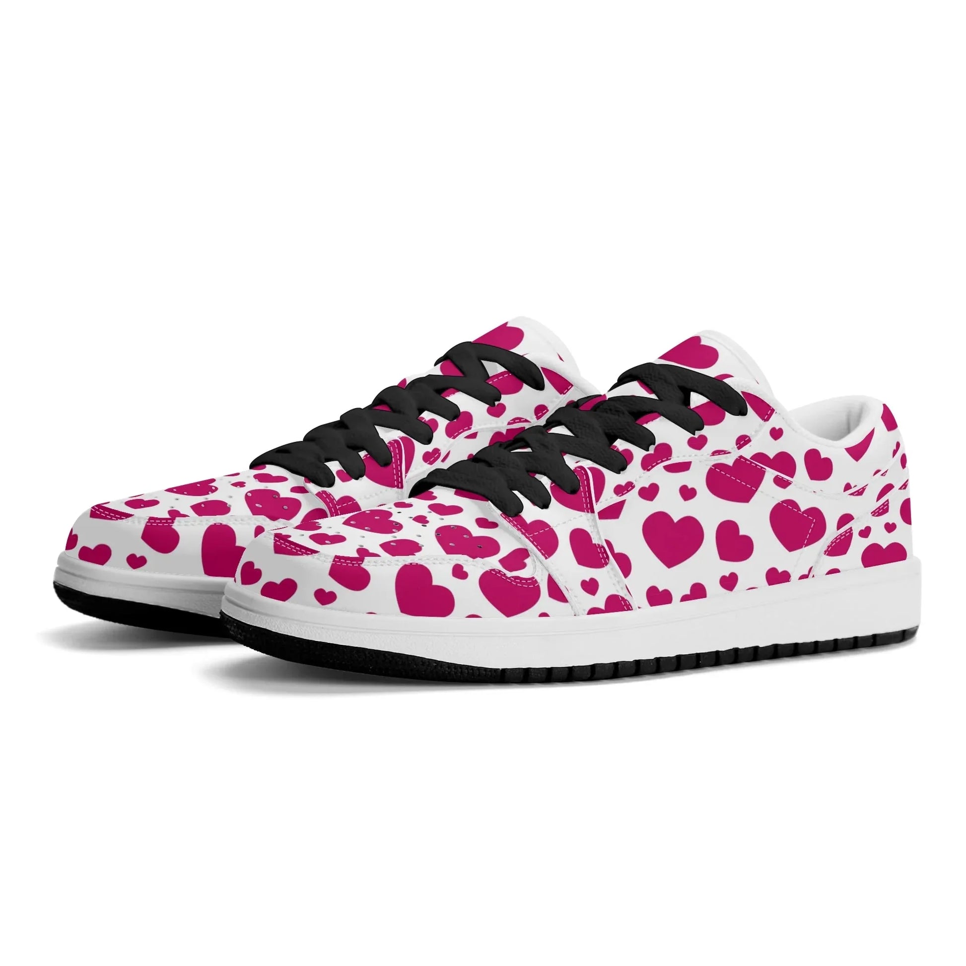 pink-hearts-low-top-leder-sneaker-fur-damen-sneaker-jlr-design-1 - JLR Design