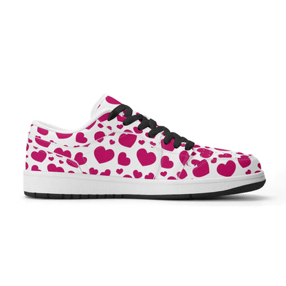 pink-hearts-low-top-leder-sneaker-fur-damen-sneaker-jlr-design-3 - JLR Design