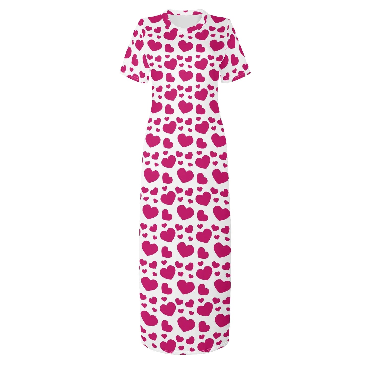 pink-hearts-short-sleeve-long-dress-long-dress-jlr-design-3 - JLR Design
