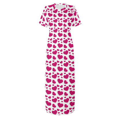 pink-hearts-short-sleeve-long-dress-long-dress-jlr-design-3 - JLR Design