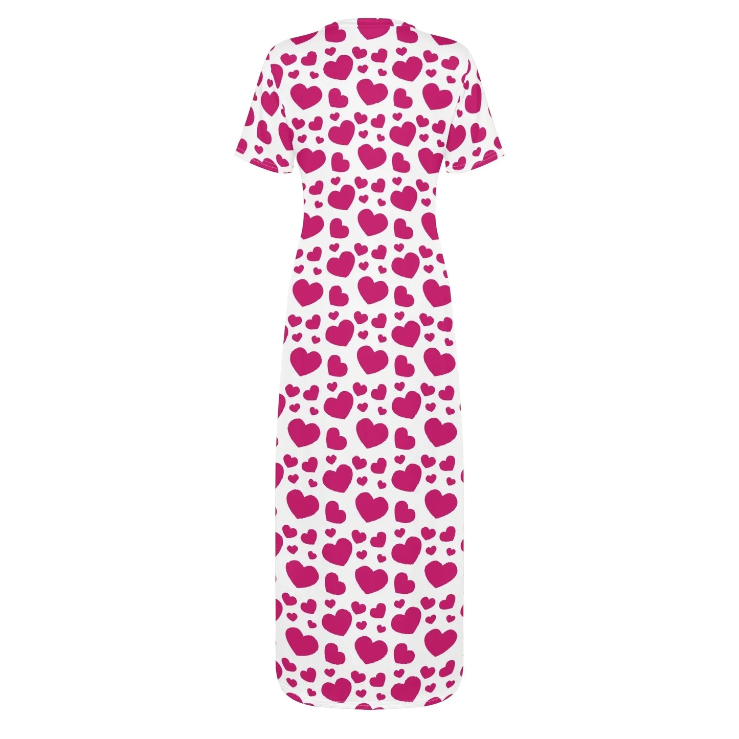 pink-hearts-short-sleeve-long-dress-long-dress-jlr-design-4 - JLR Design