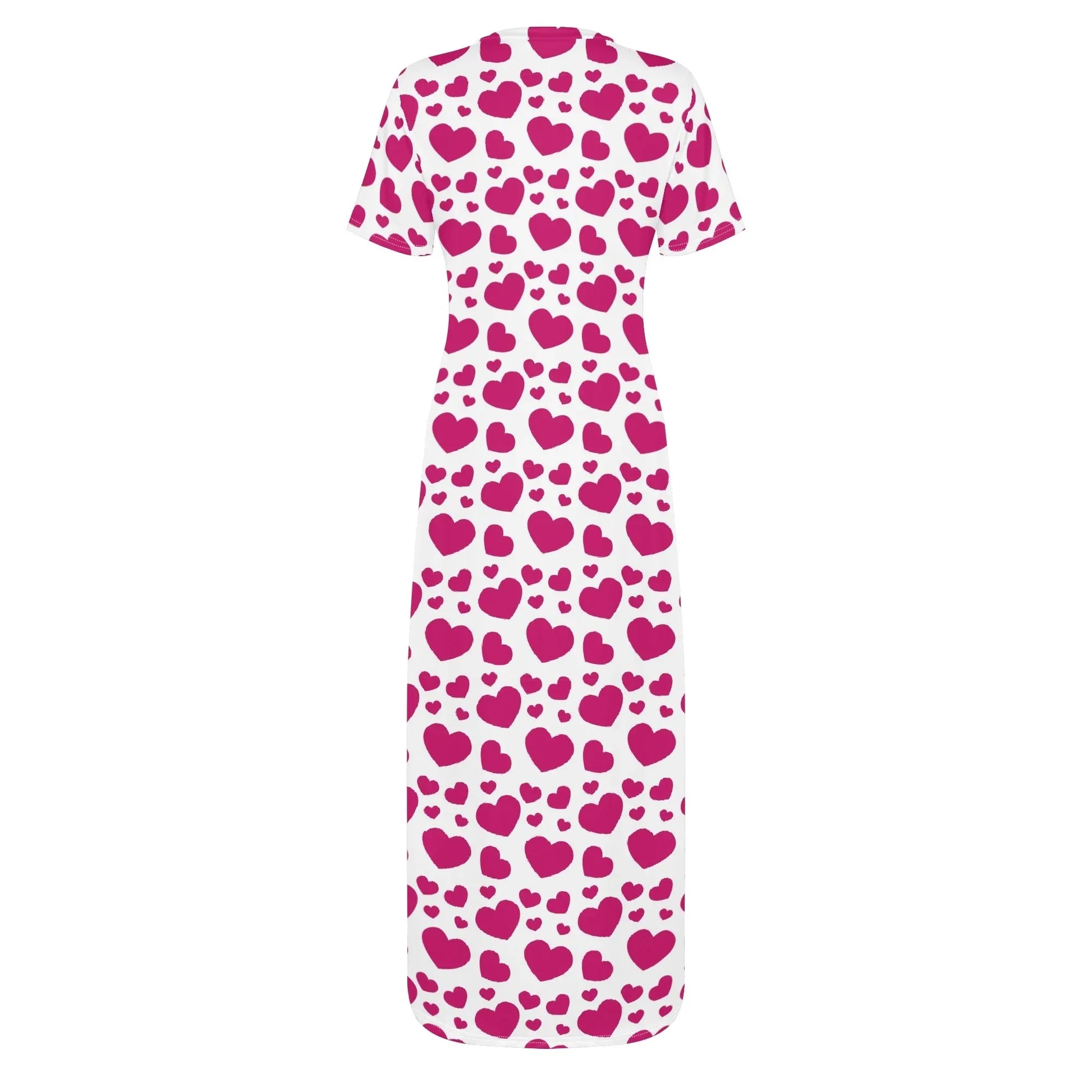 pink-hearts-short-sleeve-long-dress-long-dress-jlr-design-4 - JLR Design