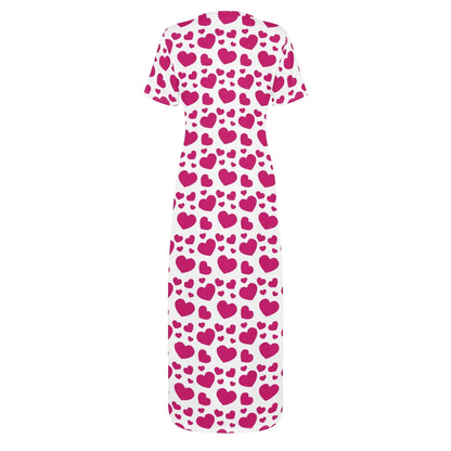 pink-hearts-short-sleeve-long-dress-long-dress-jlr-design-4 - JLR Design