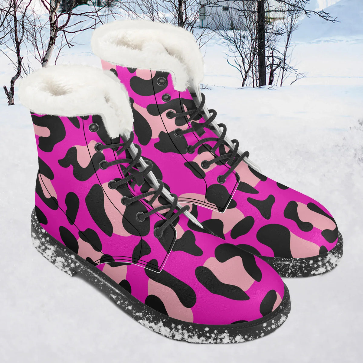 pink-leopard-faux-fur-leder-boots-boots-jlr-design-jlr-design-de-1 - JLR Design