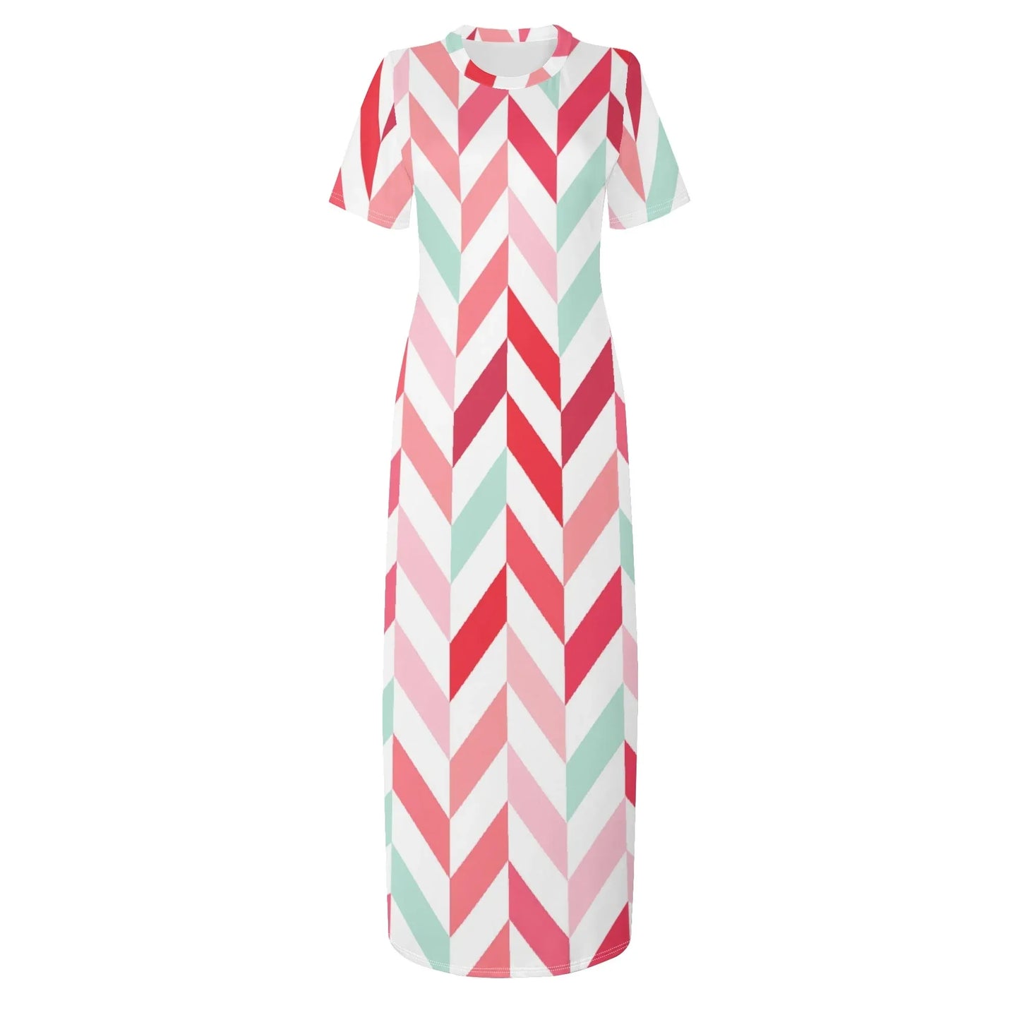 pink-lines-short-sleeve-long-dress-long-dress-jlr-design-3 - JLR Design