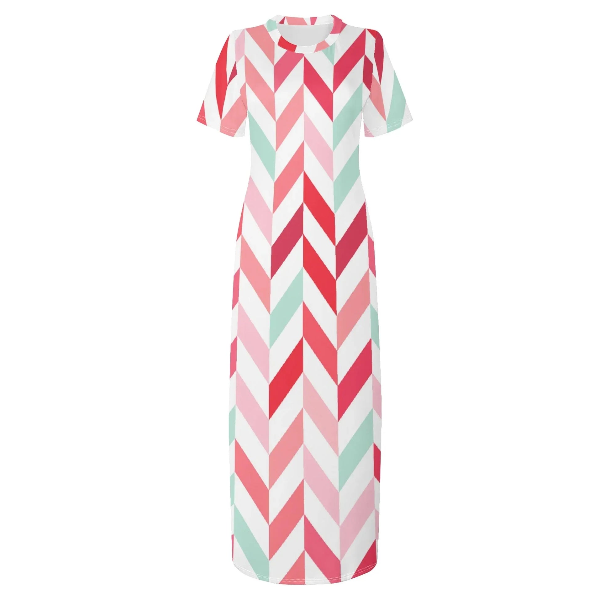 pink-lines-short-sleeve-long-dress-long-dress-jlr-design-3 - JLR Design