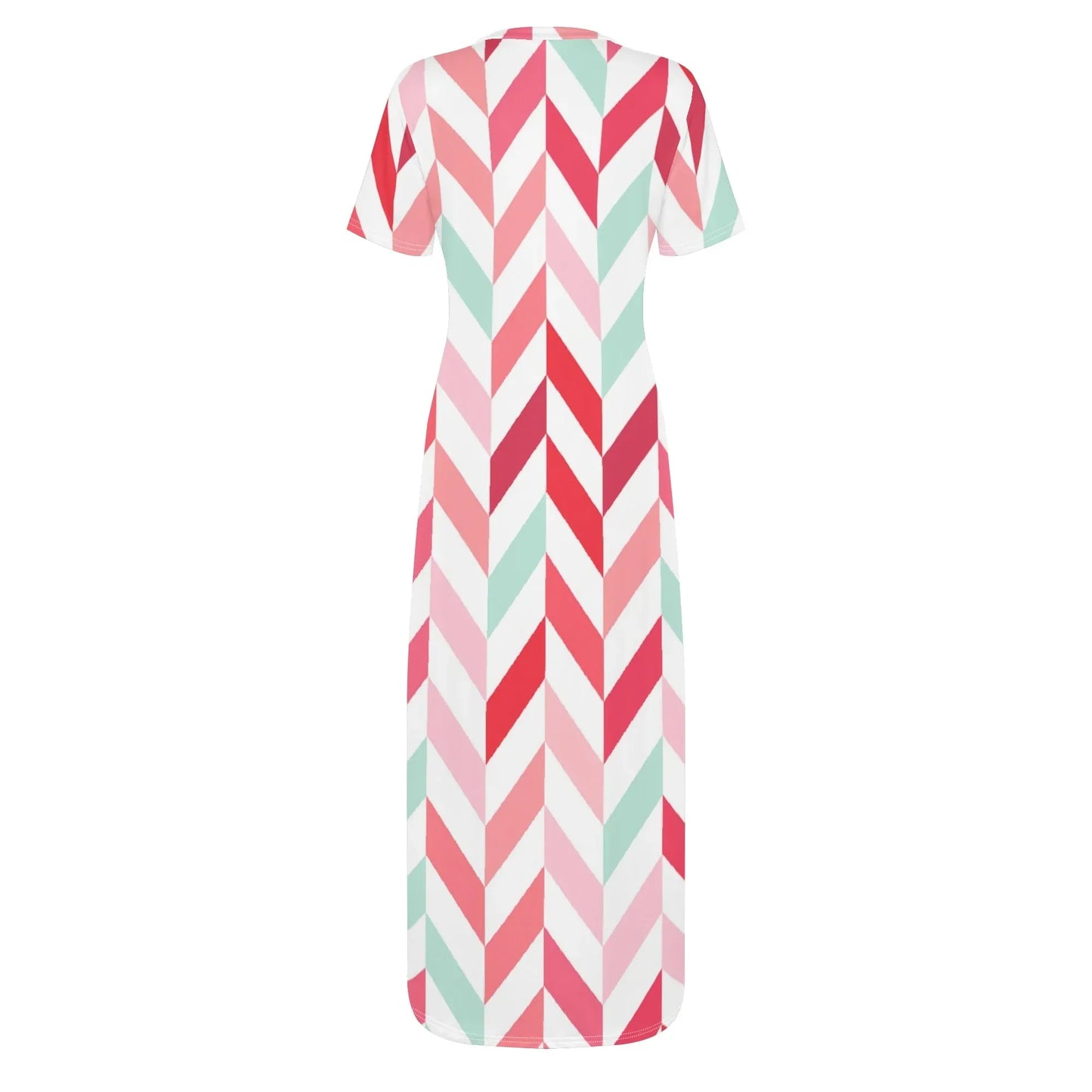pink-lines-short-sleeve-long-dress-long-dress-jlr-design-4 - JLR Design