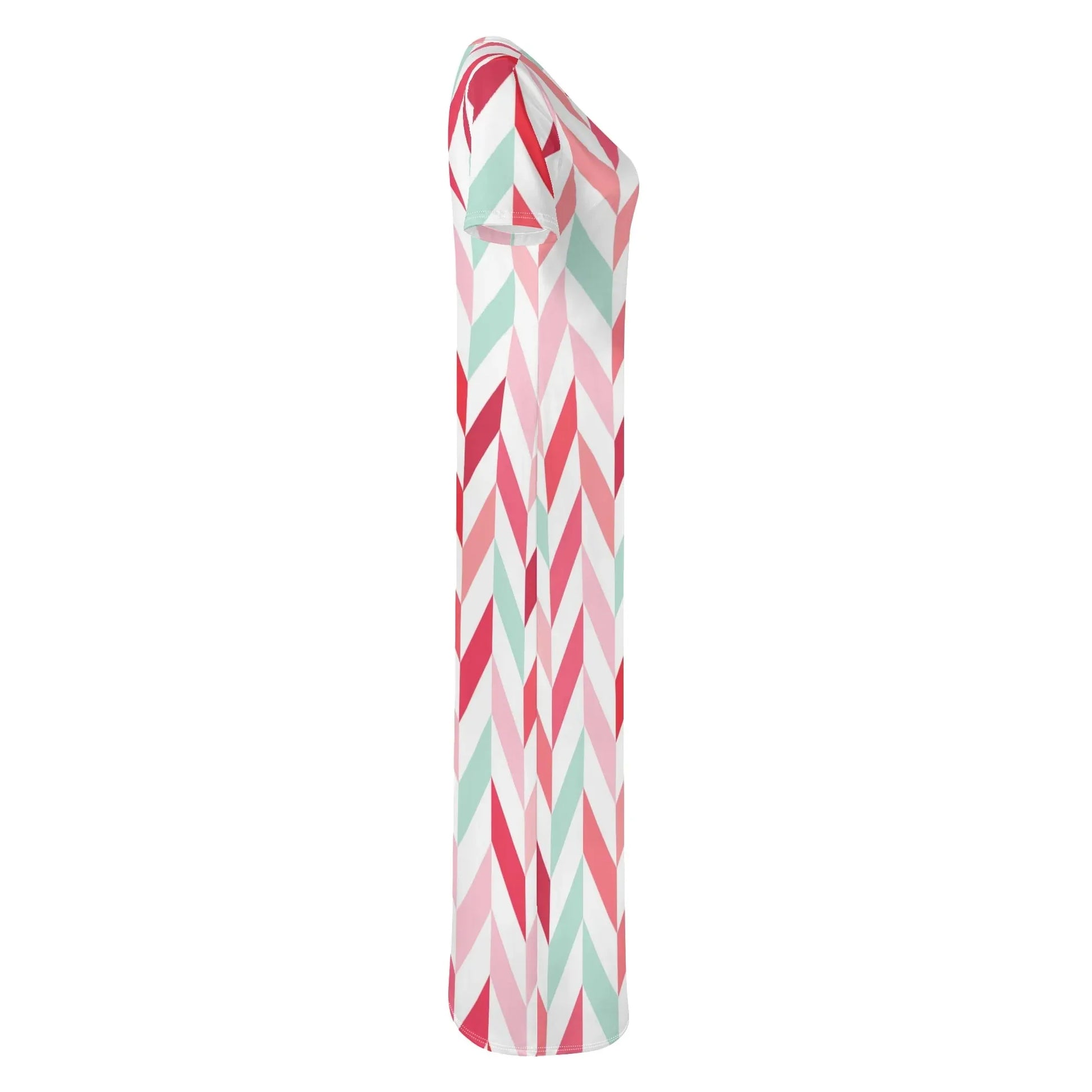 pink-lines-short-sleeve-long-dress-long-dress-jlr-design-5 - JLR Design