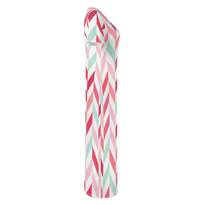 pink-lines-short-sleeve-long-dress-long-dress-jlr-design-5 - JLR Design
