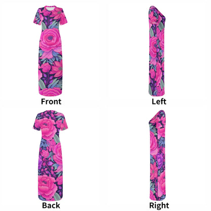 pink-rose-short-sleeve-long-dress-long-dress-jlr-design-7 - JLR Design