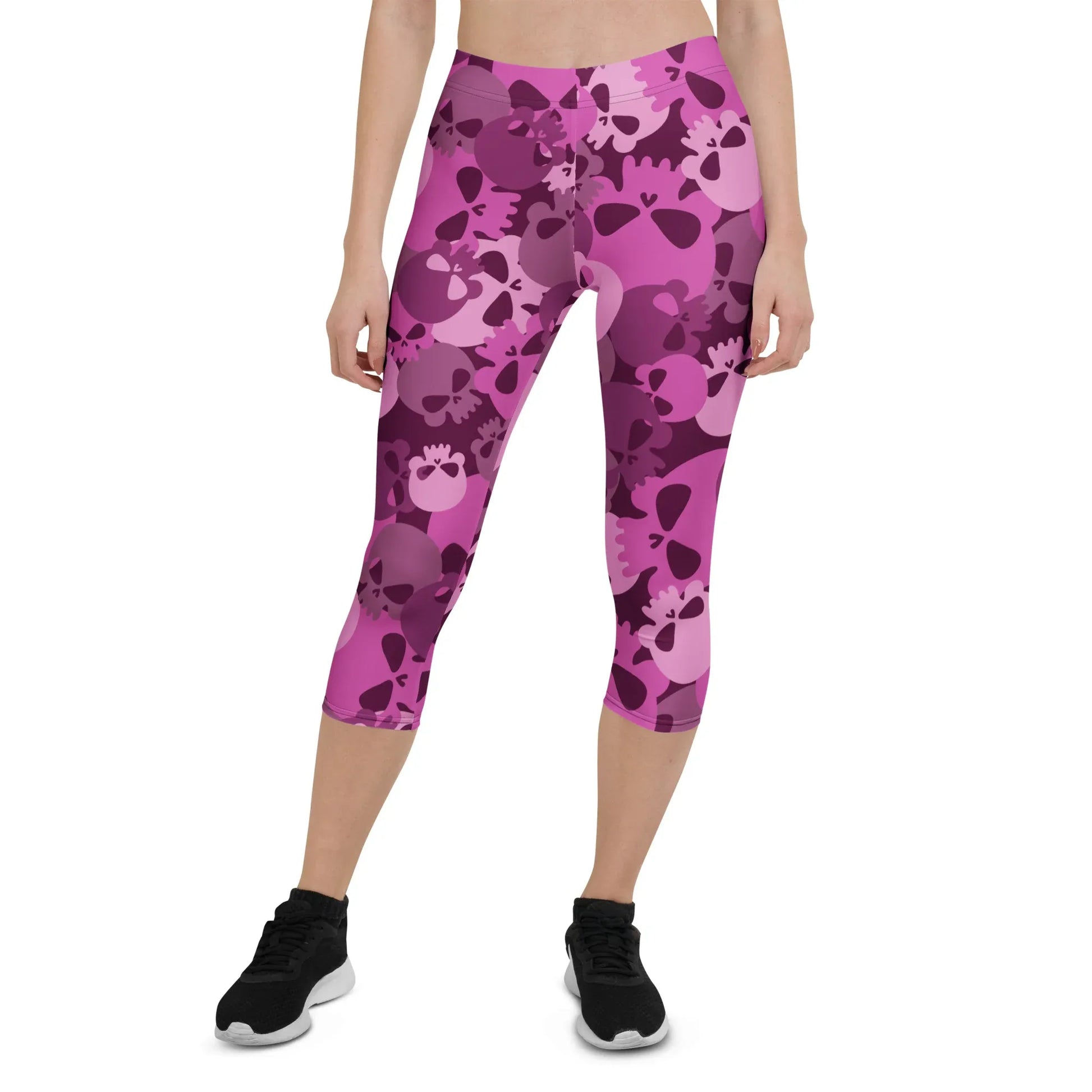 pink-skull-damen-capri-leggings-capri-leggings-jlr-design-1 - JLR Design