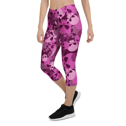 pink-skull-damen-capri-leggings-capri-leggings-jlr-design-11 - JLR Design