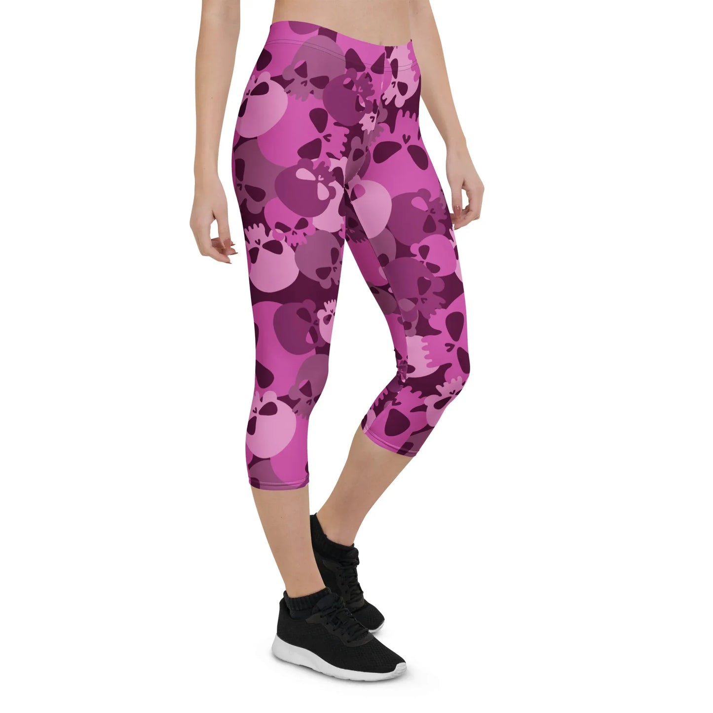 pink-skull-damen-capri-leggings-capri-leggings-jlr-design-12 - JLR Design