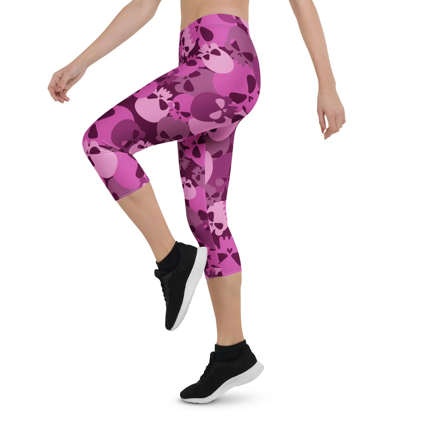 pink-skull-damen-capri-leggings-capri-leggings-jlr-design-9 - JLR Design