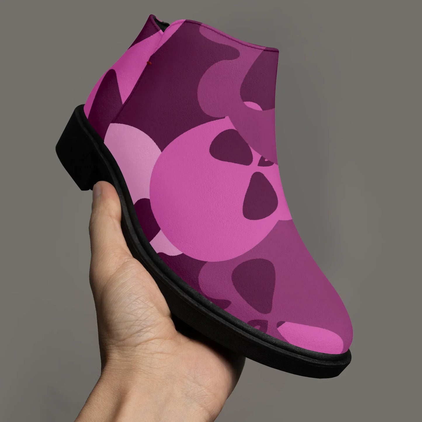 pink-skull-elegante-reissverschluss-stiefeletten-stiefeletten-jlr-design-3 - JLR Design