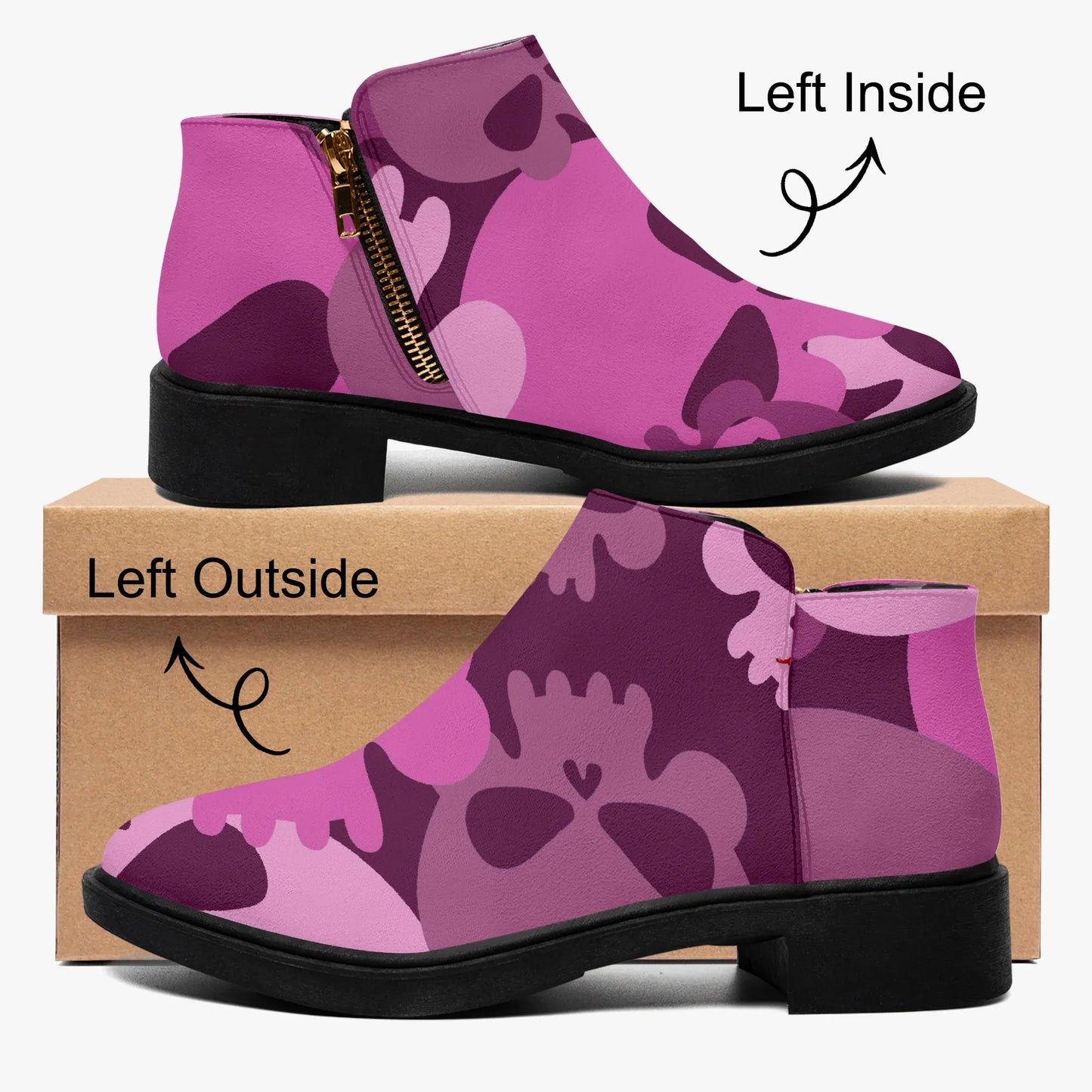 pink-skull-elegante-reissverschluss-stiefeletten-stiefeletten-jlr-design-4 - JLR Design
