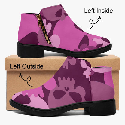 pink-skull-elegante-reissverschluss-stiefeletten-stiefeletten-jlr-design-4 - JLR Design