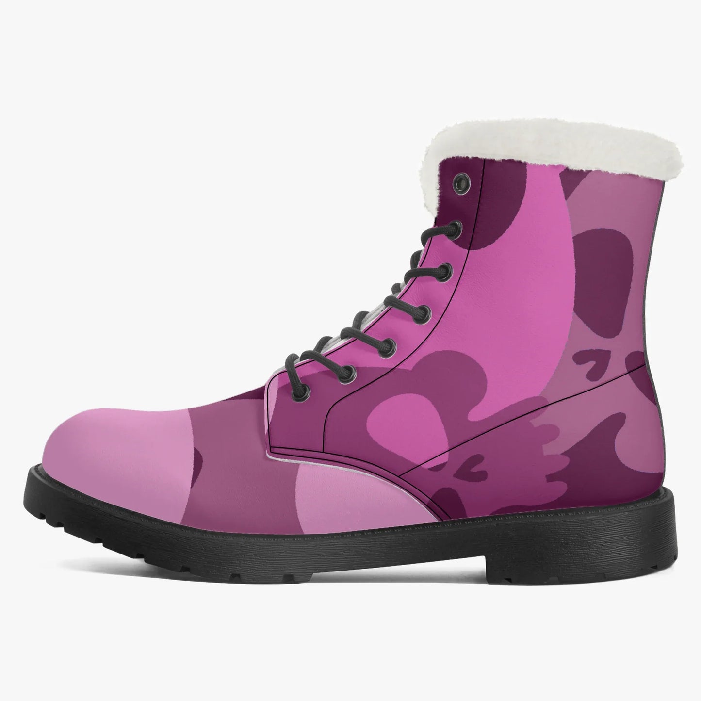 pink-skull-faux-fur-leder-boots-boots-jlr-design-4 - JLR Design