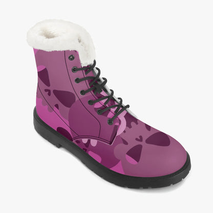 pink-skull-faux-fur-leder-boots-boots-jlr-design-7 - JLR Design