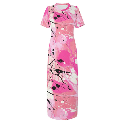 pink-splash-short-sleeve-long-dress-long-dress-jlr-design-3 - JLR Design