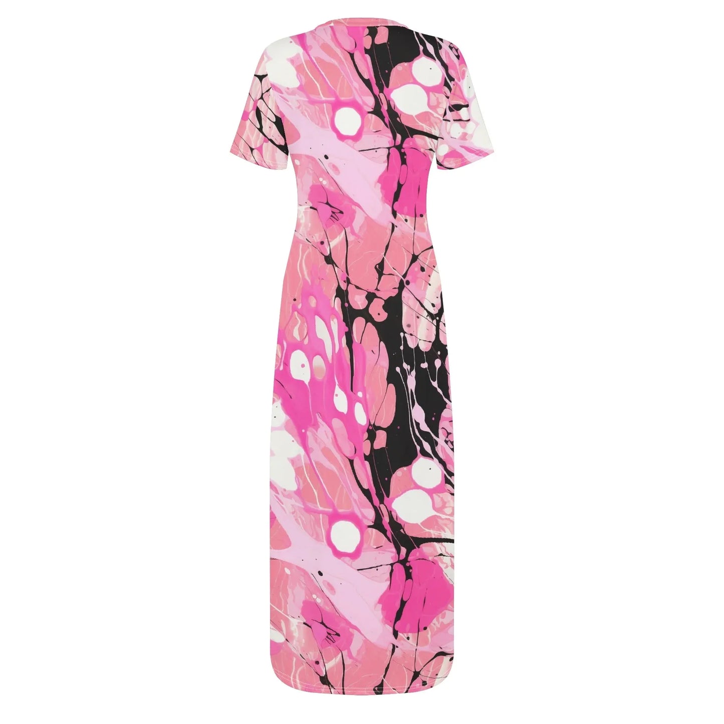 pink-splash-short-sleeve-long-dress-long-dress-jlr-design-4 - JLR Design