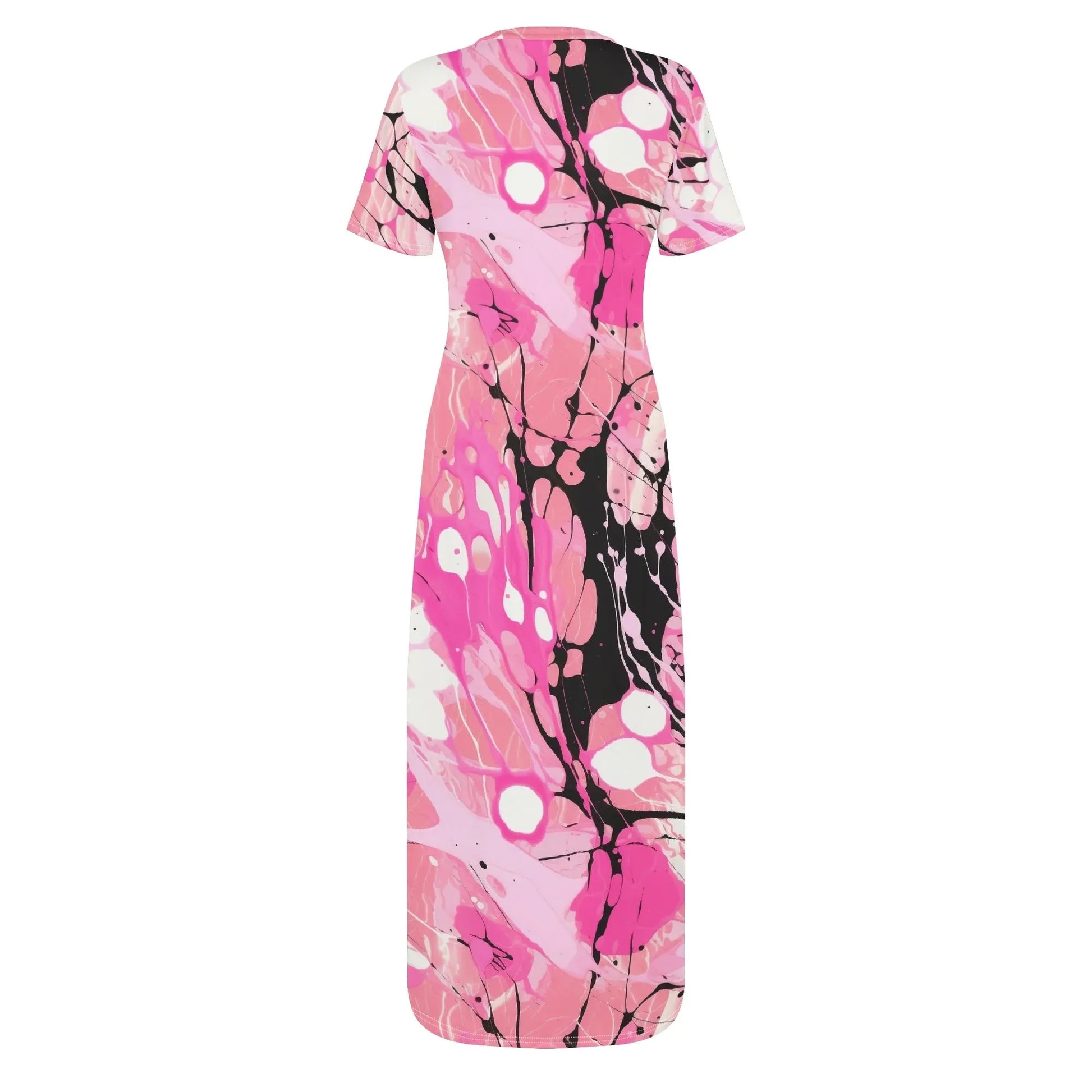pink-splash-short-sleeve-long-dress-long-dress-jlr-design-4 - JLR Design