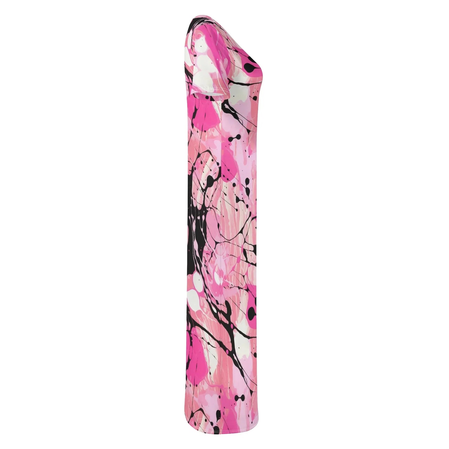 pink-splash-short-sleeve-long-dress-long-dress-jlr-design-5 - JLR Design