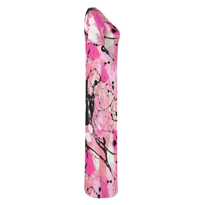 pink-splash-short-sleeve-long-dress-long-dress-jlr-design-5 - JLR Design