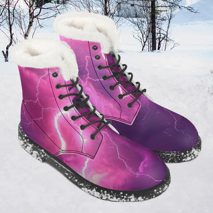 pink-thunder-faux-fur-leder-boots-boots-jlr-design-1 - JLR Design