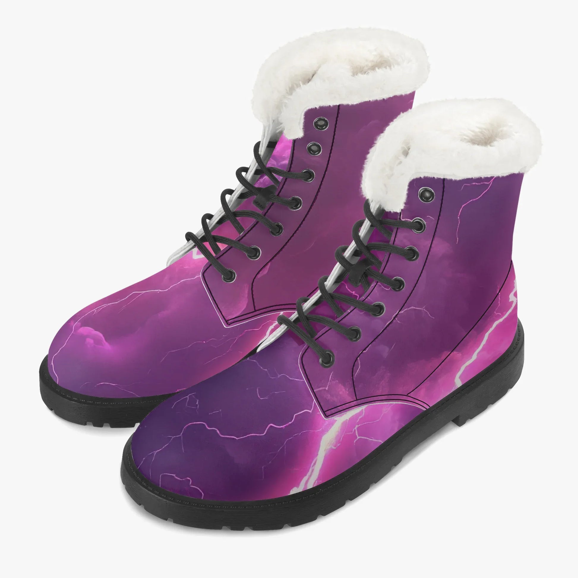 pink-thunder-faux-fur-leder-boots-boots-jlr-design-2 - JLR Design