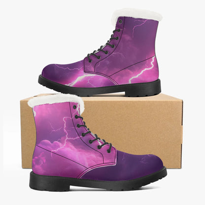 pink-thunder-faux-fur-leder-boots-boots-jlr-design-5 - JLR Design