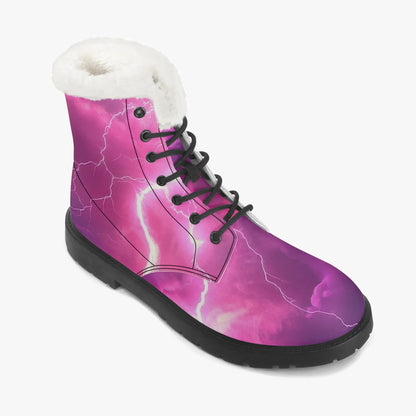 pink-thunder-faux-fur-leder-boots-boots-jlr-design-7 - JLR Design