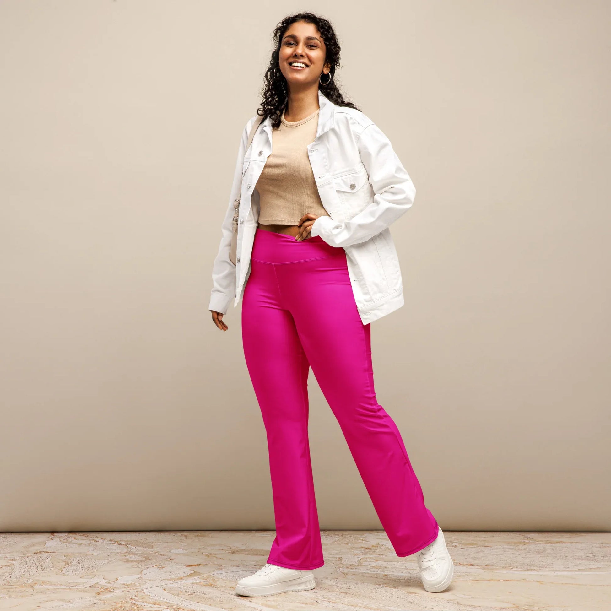 pinke-high-waist-flare-leggings-flare-leggings-jlr-design-2 - JLR Design