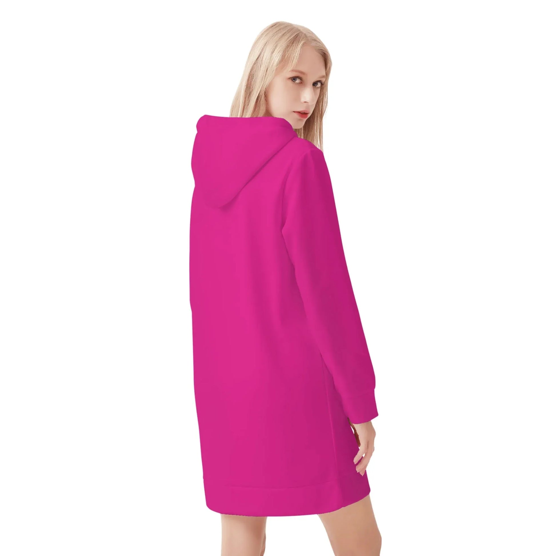pinkes-damen-hoodiekleid-warmes-velvet-kapuzenkleid-aus-weichem-samt-fleece-hoodiekleid-jlr-design-2 - JLR Design