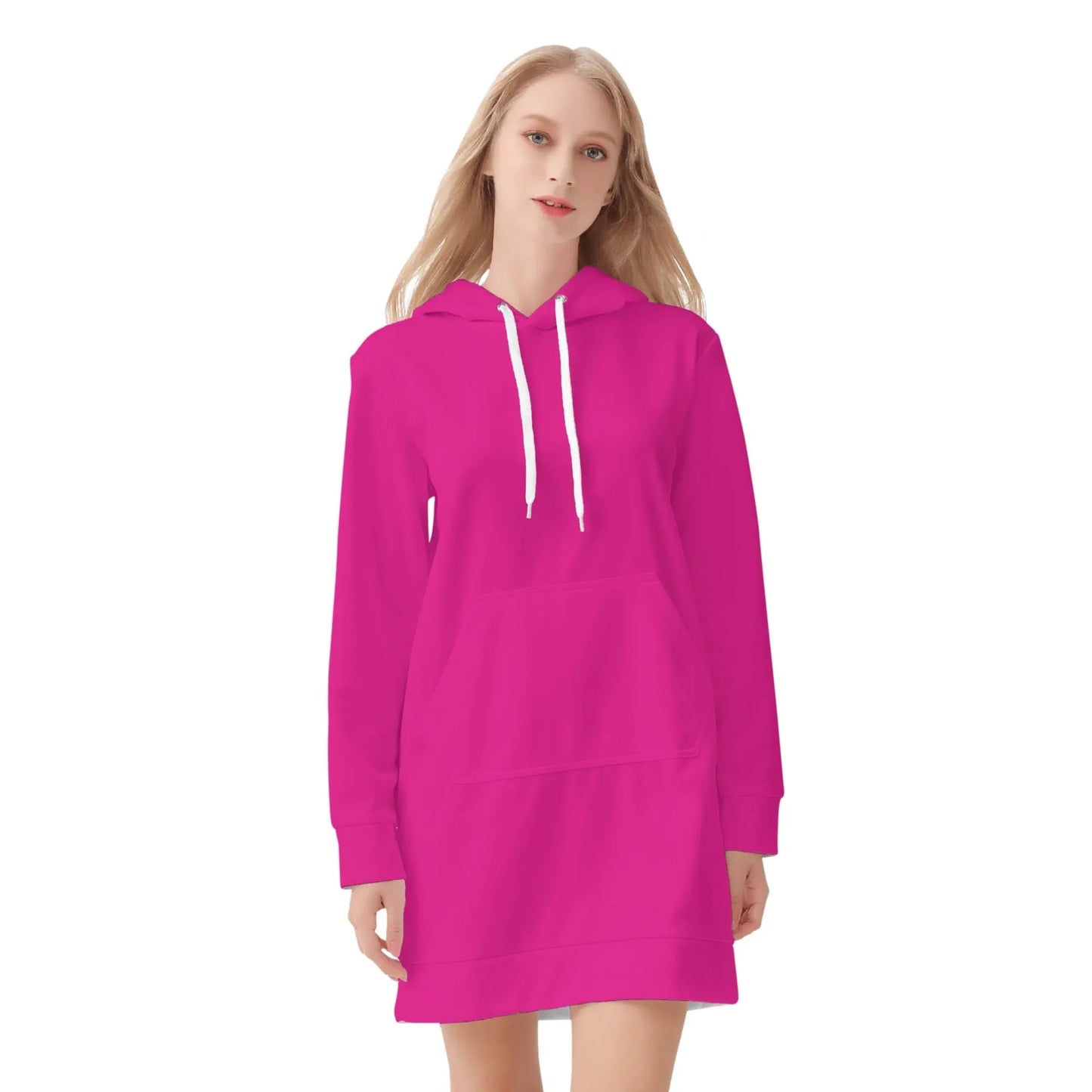 pinkes-damen-hoodiekleid-warmes-velvet-kapuzenkleid-aus-weichem-samt-fleece-hoodiekleid-jlr-design-3 - JLR Design