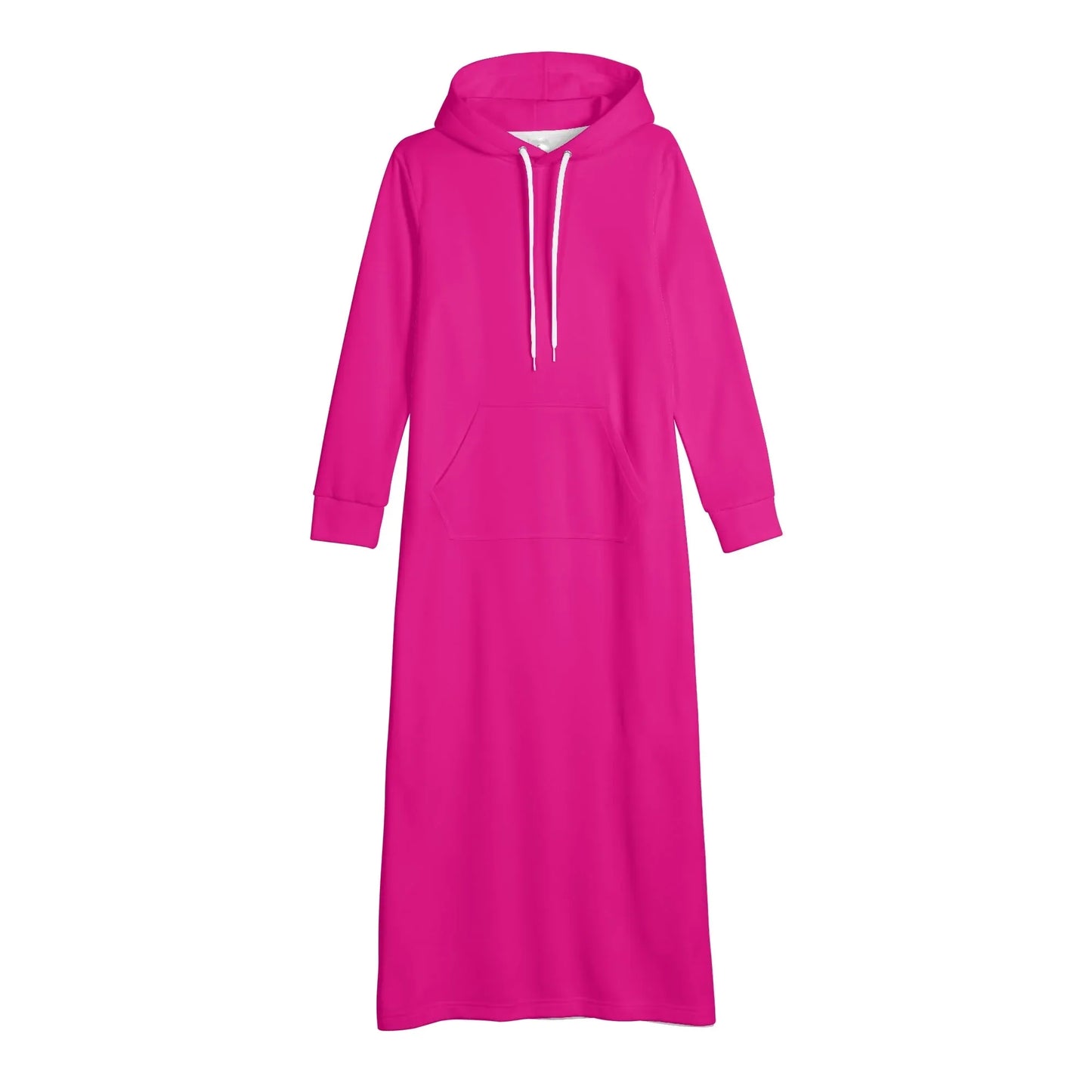 pinkes-damen-maxi-hoodiekleid-knochellanges-kapuzenkleid-aus-weich-angerautem-fleece-hoodiekleid-jlr-design-4 - JLR Design