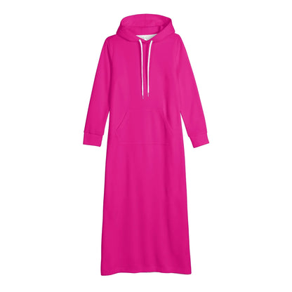 pinkes-damen-maxi-hoodiekleid-knochellanges-kapuzenkleid-aus-weich-angerautem-fleece-hoodiekleid-jlr-design-4 - JLR Design