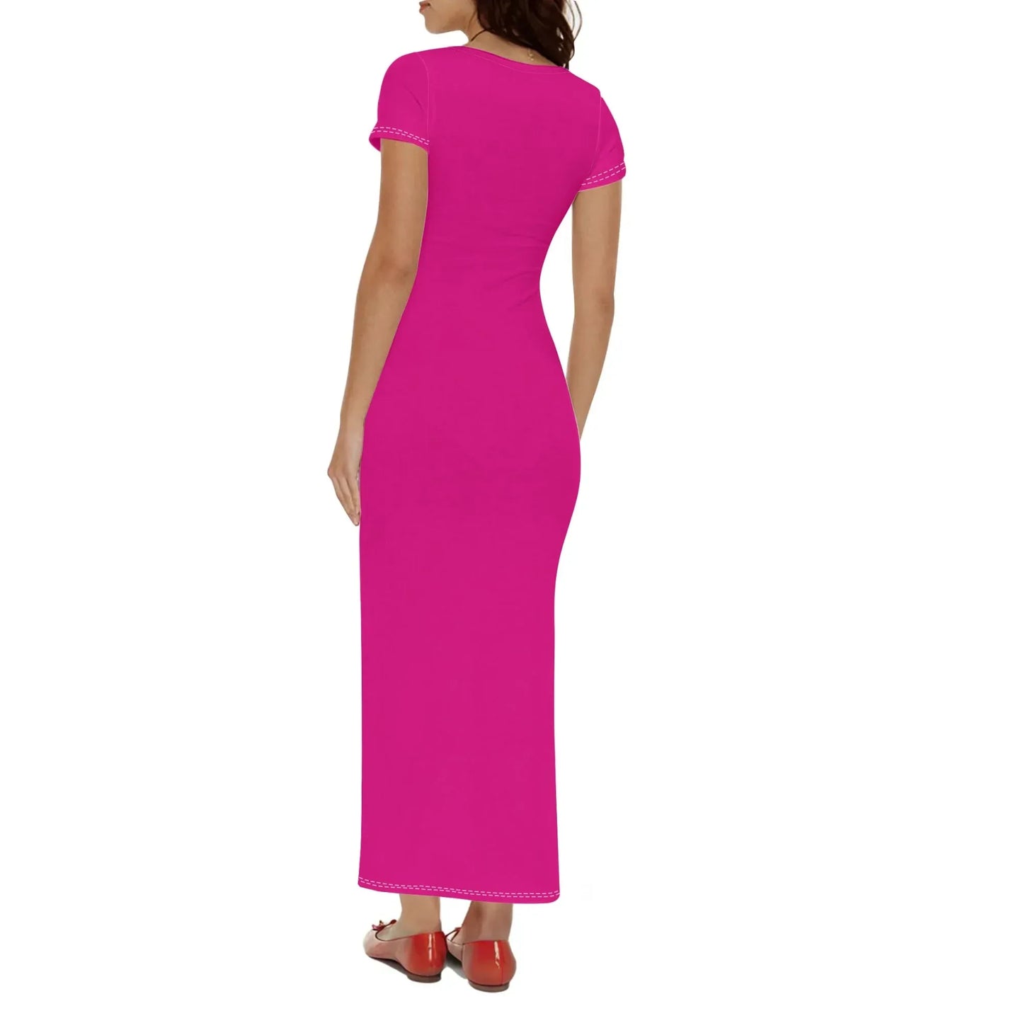 pinkes-short-sleeve-long-dress-long-dress-jlr-design-2 - JLR Design