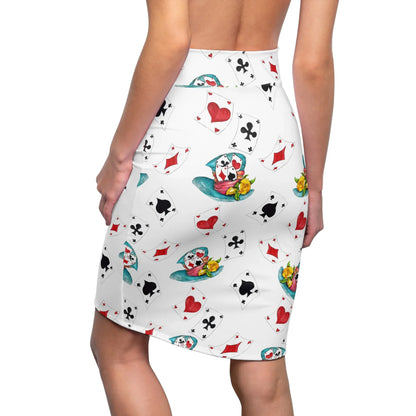 poker-karten-bleistiftrock-fur-damen-eleganter-mid-waist-rock-mit-stretch-komfort-bleistiftrock-jlr-design-2 - JLR Design
