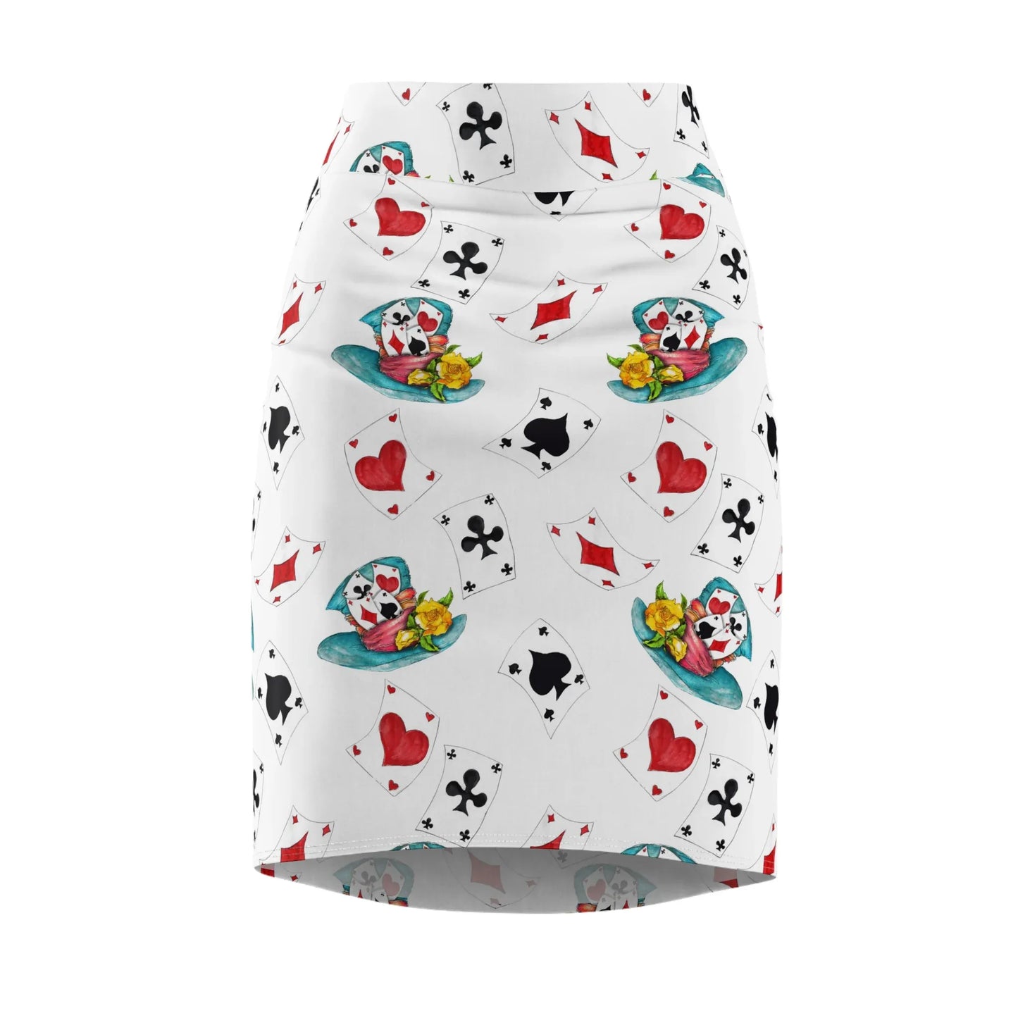 poker-karten-bleistiftrock-fur-damen-eleganter-mid-waist-rock-mit-stretch-komfort-bleistiftrock-jlr-design-4 - JLR Design