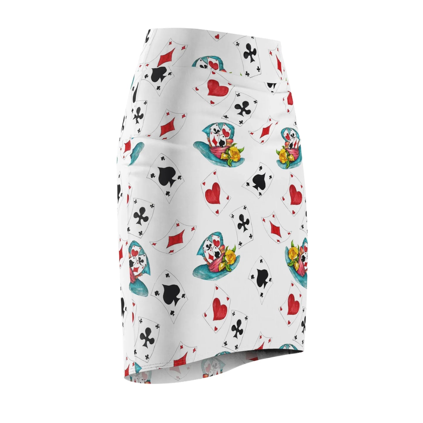 poker-karten-bleistiftrock-fur-damen-eleganter-mid-waist-rock-mit-stretch-komfort-bleistiftrock-jlr-design-6 - JLR Design
