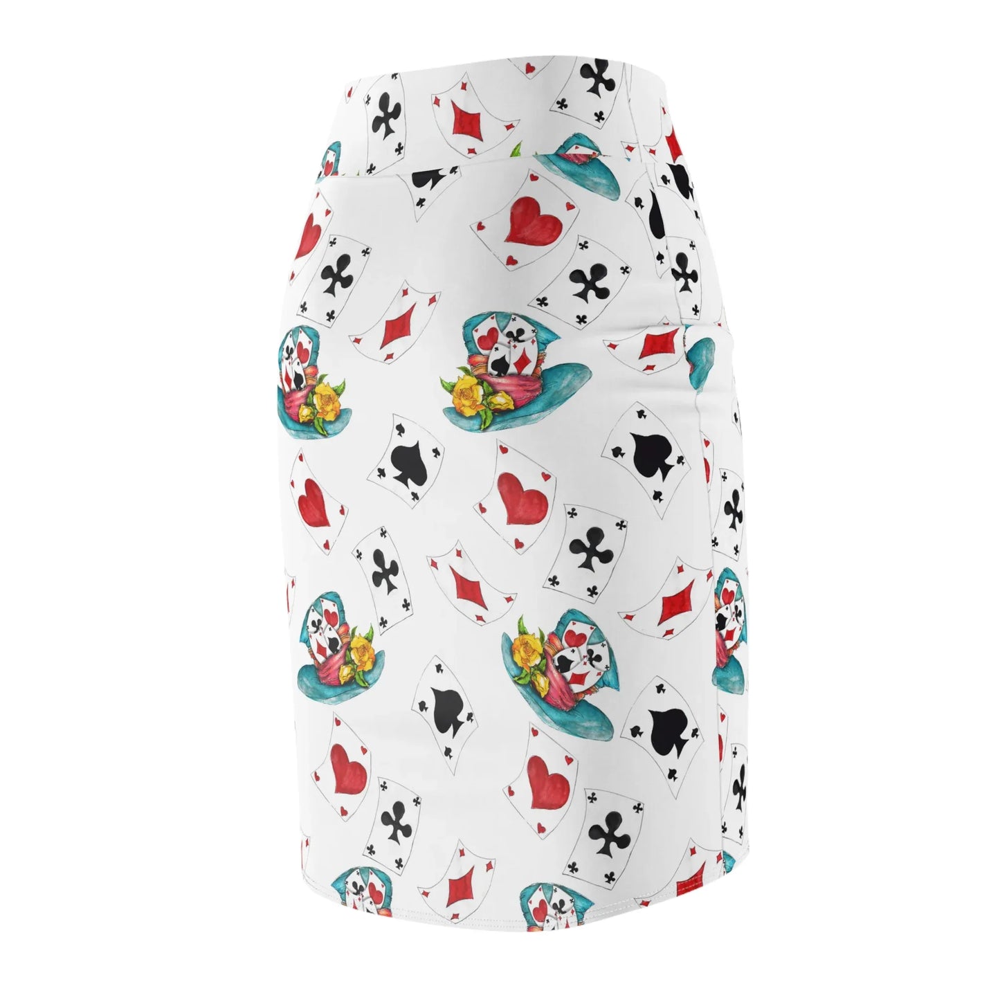 poker-karten-bleistiftrock-fur-damen-eleganter-mid-waist-rock-mit-stretch-komfort-bleistiftrock-jlr-design-7 - JLR Design