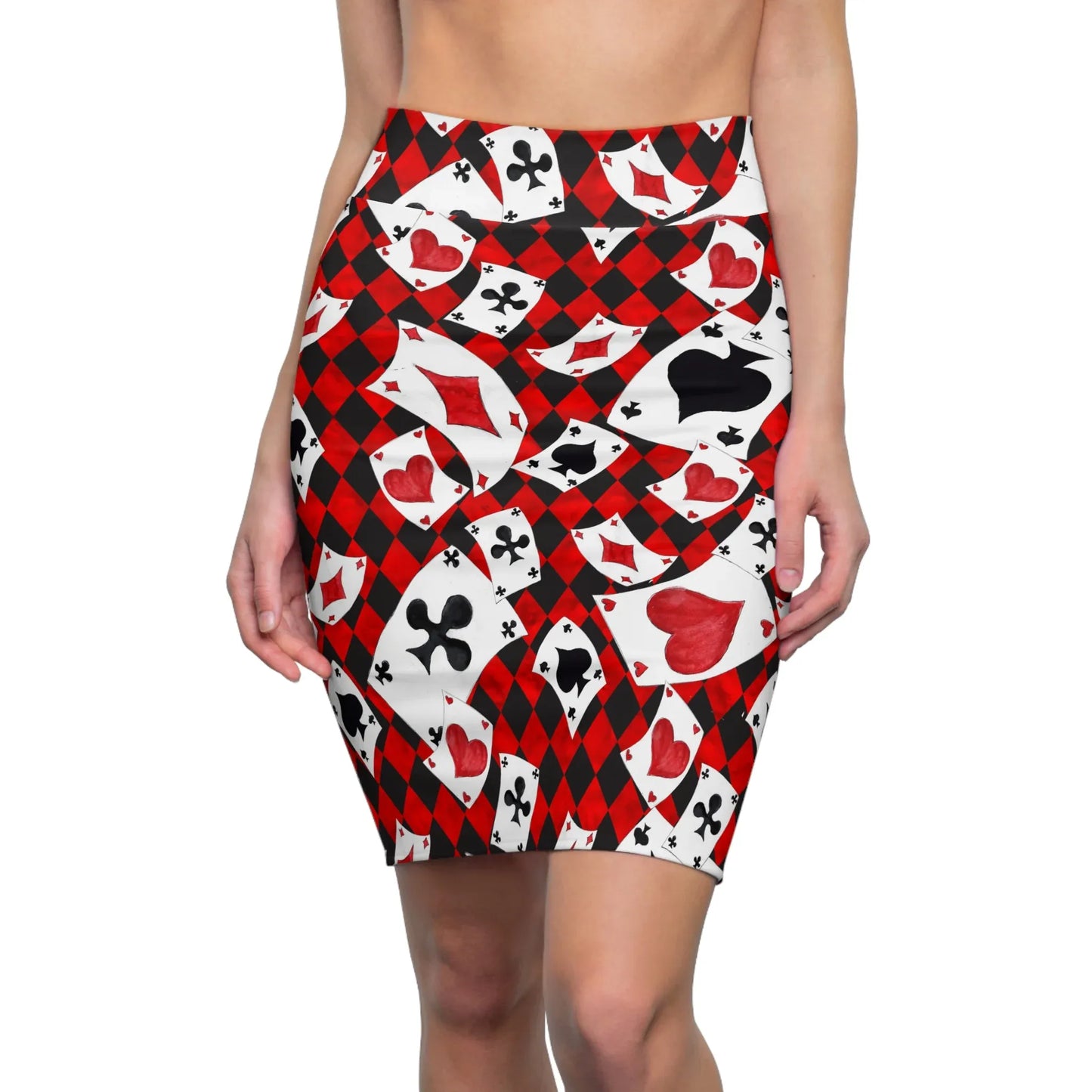 poker-karten-v2-bleistiftrock-fur-damen-eleganter-mid-waist-rock-mit-stretch-komfort-bleistiftrock-jlr-design-1 - JLR Design
