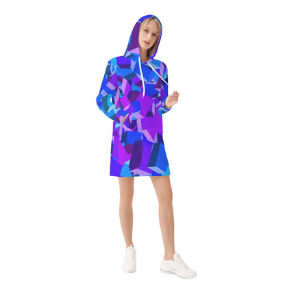 purple-cube-damen-hoodiekleid-warmes-velvet-kapuzenkleid-aus-weichem-samt-fleece-hoodiekleid-jlr-design-4 - JLR Design